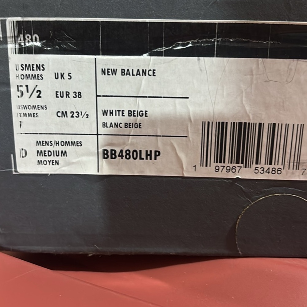 New Balance 480 Cream & Mauve Low-Top Sneaker - Picture 7 of 8
